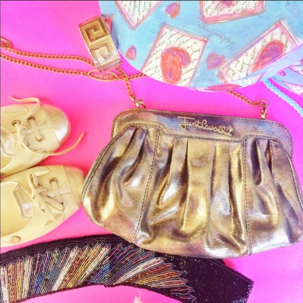 Just Cavalli gold purse
